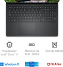 Notebook Dell Inspiron I15-I120K-M40P 15.6" Full HD 12ª Geração Intel Core i7 8GB 512GB SSD Windows 11 Preto