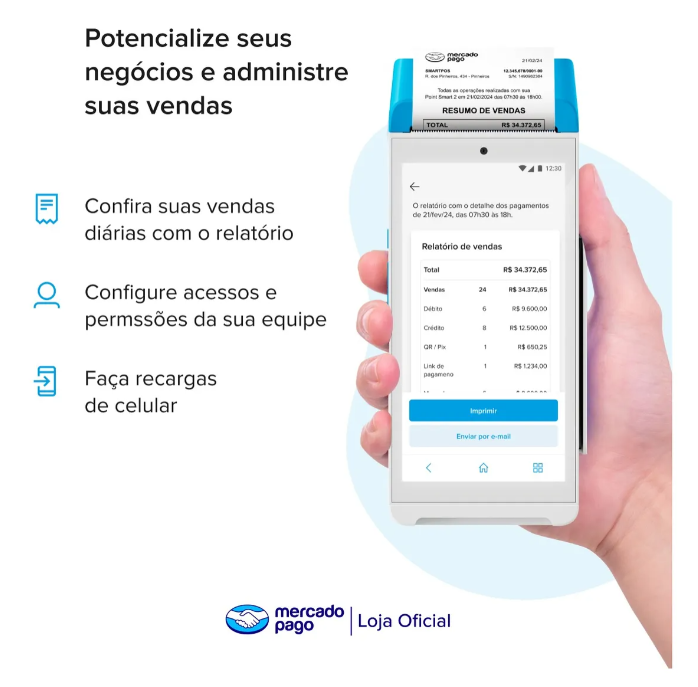 Máquina De Cartão Point Smart 2 4g Wifi