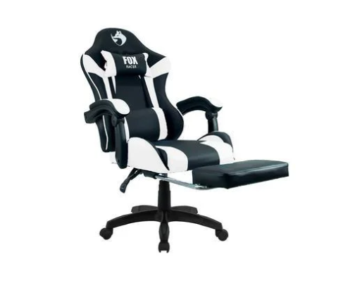 Cadeira Gamer Fox Racer Zerda, Branco, Com Apoio De Pe