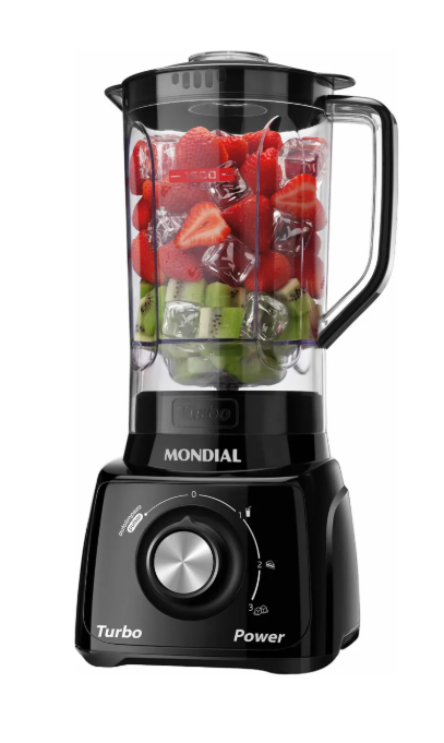 Liquidificador Mondial Turbo Power 550W L-99 FB com Copo 2,7L – 2 Velocidades + Pulsar