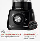 Liquidificador Mondial Turbo Power 550W L-99 FB com Copo 2,7L – 2 Velocidades + Pulsar