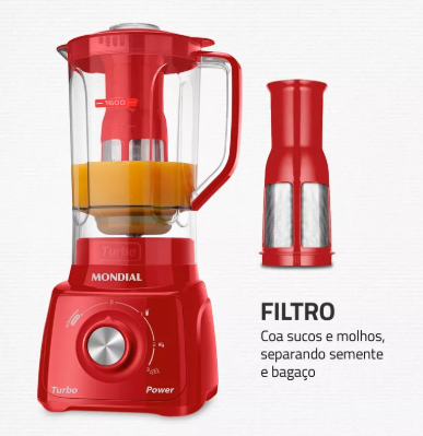 Liquidificador Turbo Power Mondial 550W L-99 FR