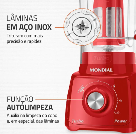 Liquidificador Turbo Power Mondial 550W L-99 FR