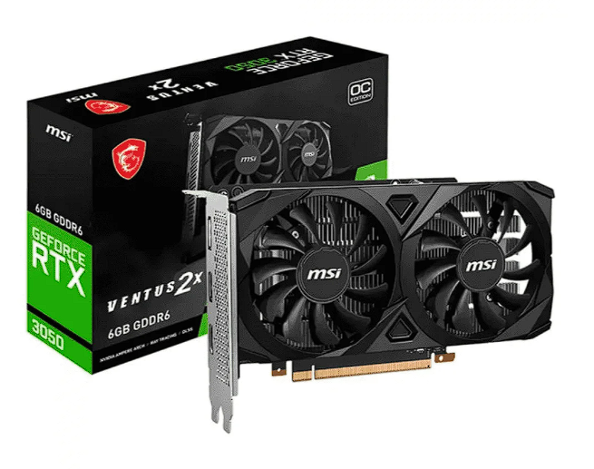 Placa de Vídeo MSI RTX 3050 Ventus 2X OC, 6GB RAM, GDDR6, 96 Bits - 912-V812-016