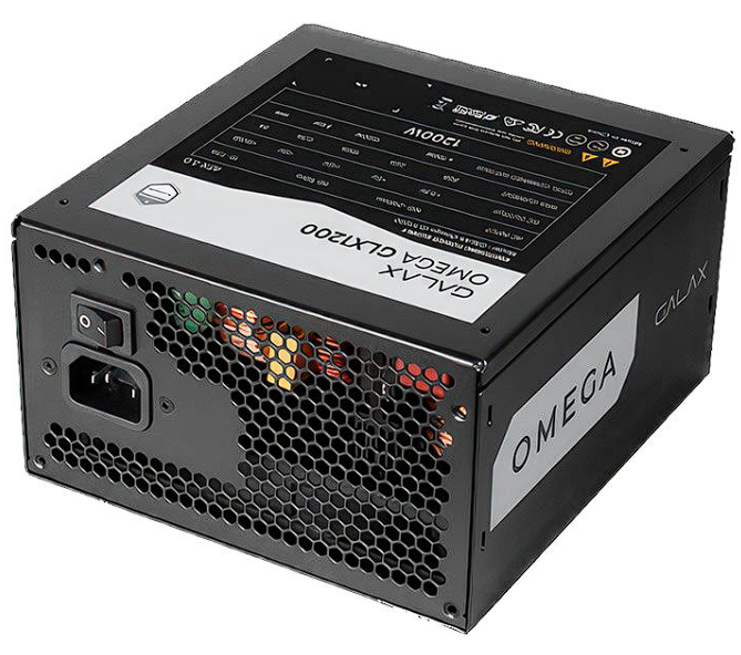 Fonte Galax Omega GLX1200, 1200W, ATX 3.0, PCIe 5.0, Full-Modular, Cybenetics Platinum, PGO1BGPFNAFB0