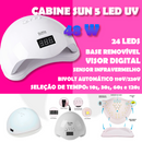 Kit De Unha Gel Cabine Estufa Secadora Unhas 48W Caneta Oleo Hidratante Copo Dappen Completo Fibra Alongamento