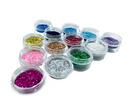 kit 12 Potinhos de Glitter Flocado Extra Fino 2 Gramas + Brilho / Varias Cores