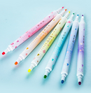 kit de 6 peças marca-texto de ponta dupla/flor de cerejeira