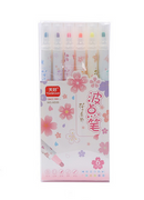 kit de 6 peças marca-texto de ponta dupla/flor de cerejeira