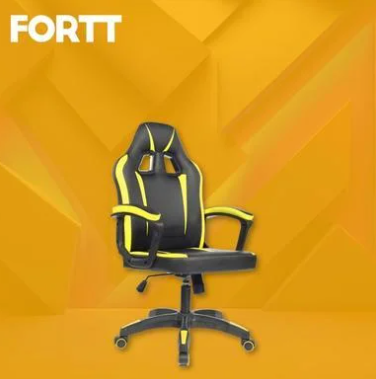 Cadeira Gamer Fortt Lípsia, Até 120KG, Reclinável, Preto e Amarelo - Cgf002-am