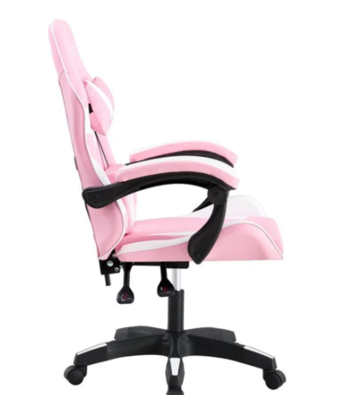 Cadeira Giratória Gamer Kl1 - Branco e Rosa Branco e Rosa