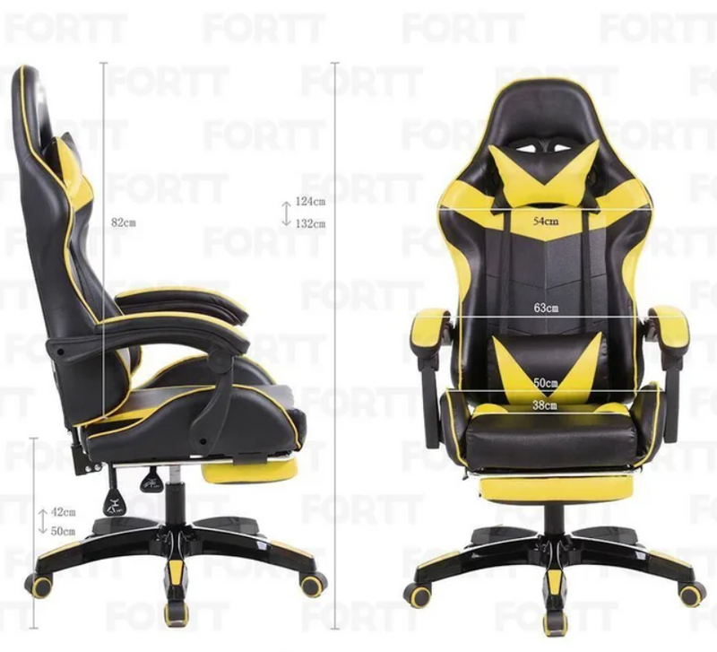 Cadeira Gamer Fortt xiamen Amarela - Cgf011-am Preto