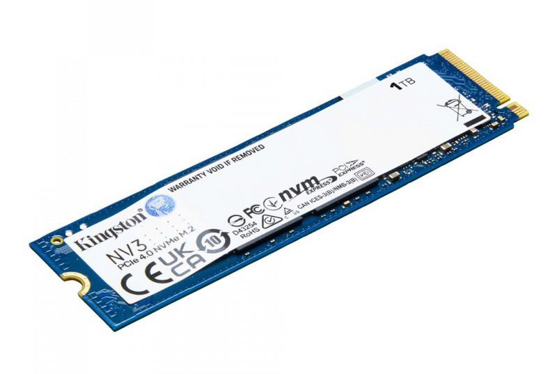 SSD Kingston NV3, 1TB, M.2 2280, PCIe NVMe, Leitura 6000MB/s, Gravacao 4000MB/s, SNV3S-1000G